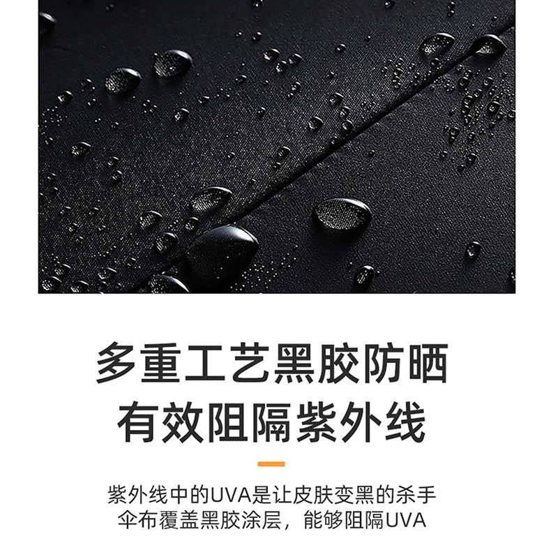 Black rubber sun protection, UV protection, sunshade, folding, all-weather and cute umbrella, can be printed with logo advertising umbrella pic 6
