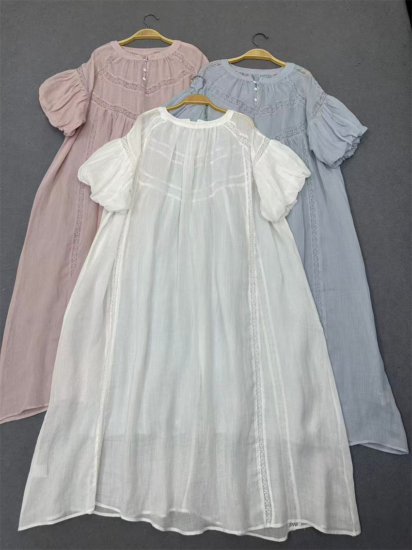 Japanese high-end brand 2025 Summer new style forest-themed artistic Japanese and Korean sweet high-quality ramie dress short sleeve pic 7