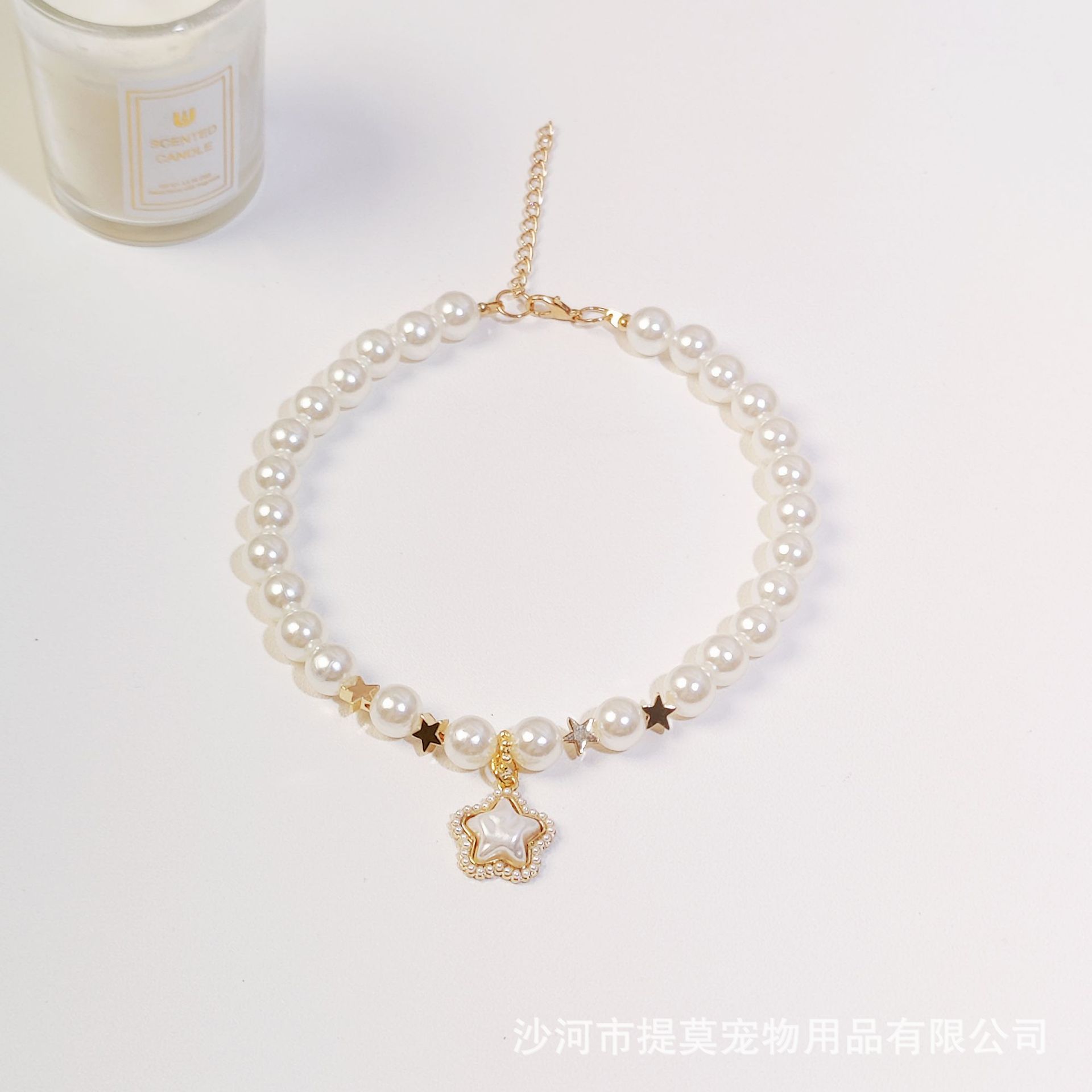 Pet cat, German cat, dog, pearl necklace, collar, small chanel-style gemstone bow, plush toy and accessories pic 9