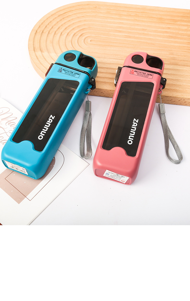 创意简约方形个性塑料杯 随手杯带盖潮流扁平设计 便携运动吸管杯 随手杯时尚便捷潮流款详情19