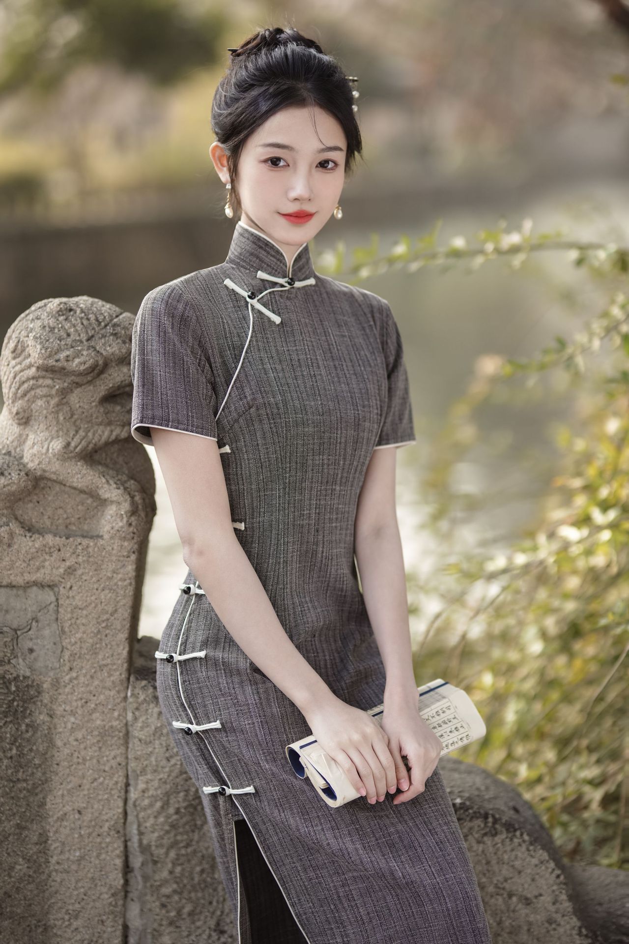 New Spring/Summer 2024 Chinese-style daily artistic, comfortable, breathable, floor-length, traditional full-opening modified cheongsam, a national trend pic 19