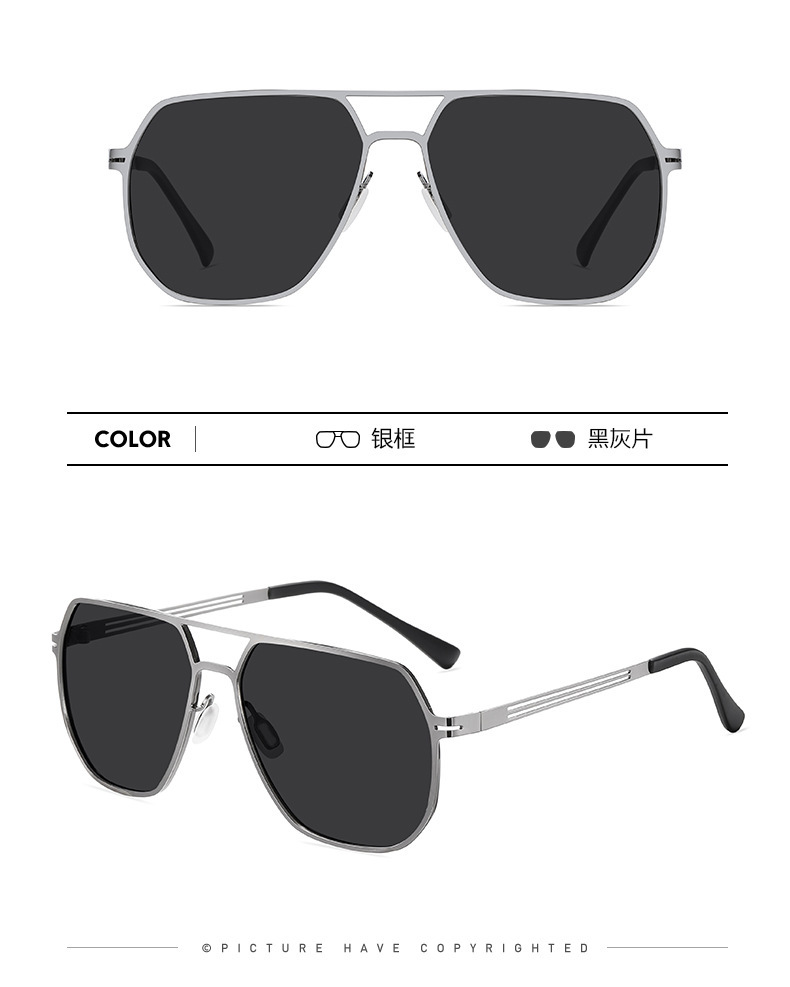 新款太阳镜男士方框不锈钢偏光太阳镜5086司机开车防阳光墨镜批发详情17