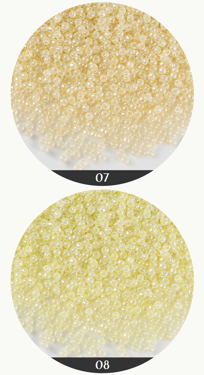 FGB千色玻璃米珠2mm半透奶油圆珠diy手工饰品散珠串珠上釉混珠详情7