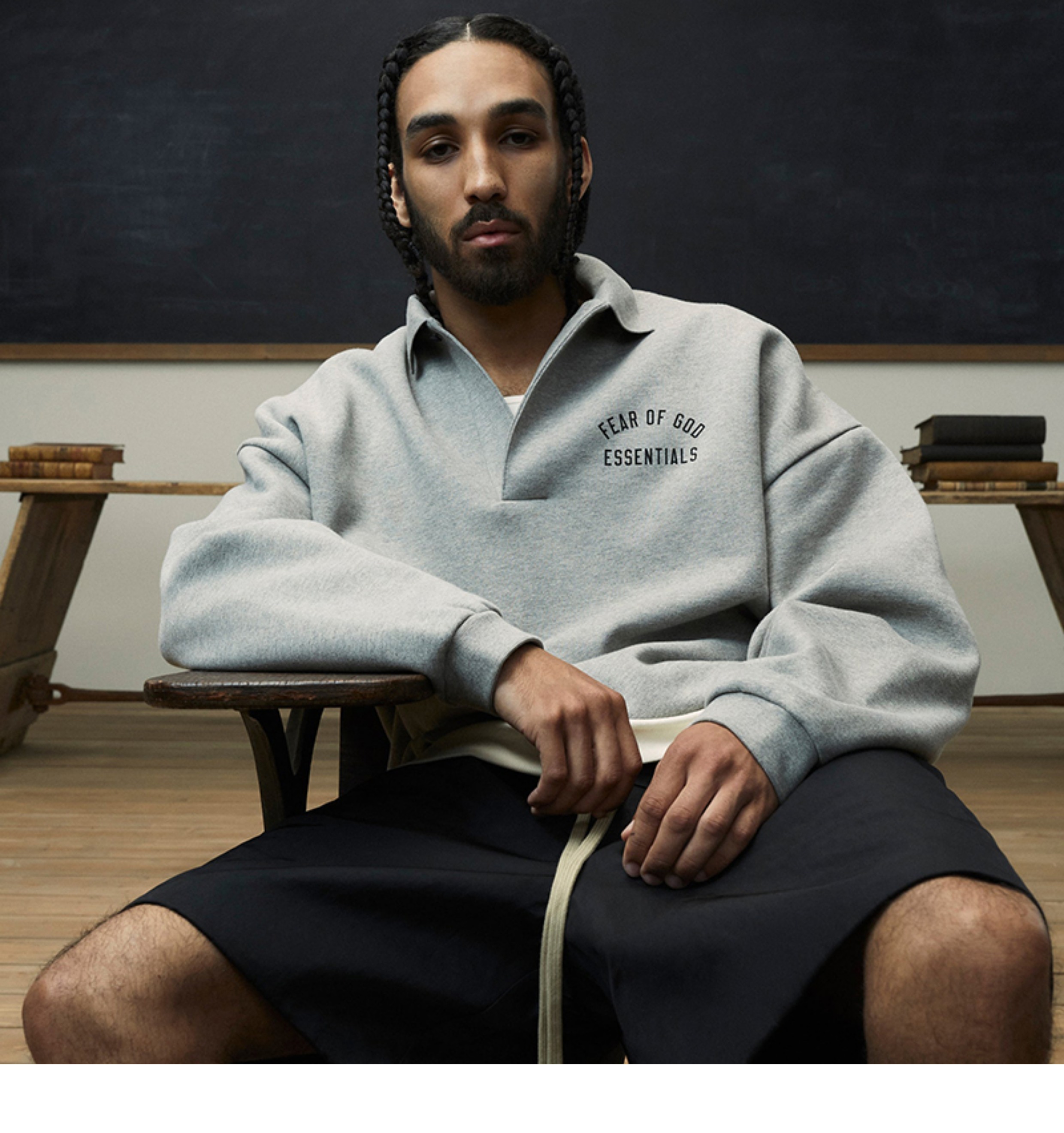 高品质24FALL复线ESSENTIALS HHH美式秋冬加绒潮POLO长袖卫衣男女详情6