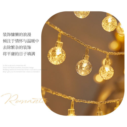 LED太阳能灯串户外小气泡水晶球灯串透明球彩灯圣诞节帐篷氛围灯详情14