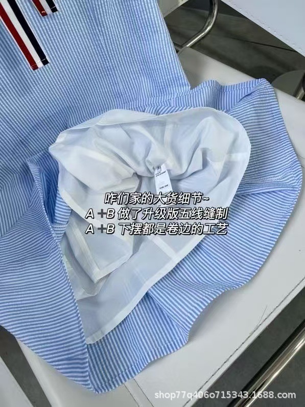 原标高品质TB海盐蓝娃娃裙减龄可拆卸领条显白肌理感无袖连衣裙女详情6