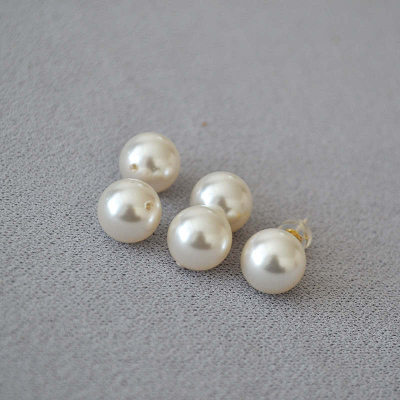 韩国Fever高亮仿家水晶珍珠650色号925银针简约耳钉耳饰女详情12