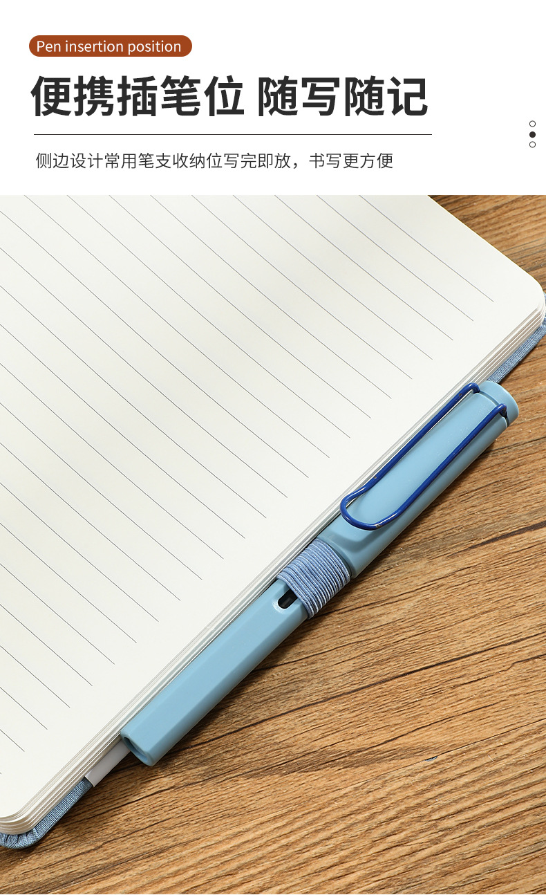 Customized a5 notebook with elastic band, horizontal line dot printing, office notebook, skin-like leather, student diary, high appearance level pic 10