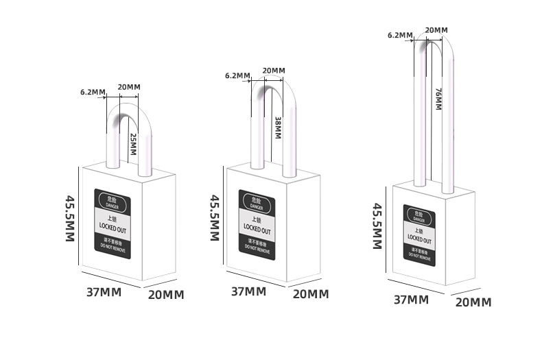 贝迪型工业安全挂锁38mm工程塑料绝缘电力设备锁具挂牌上锁LOTO详情8