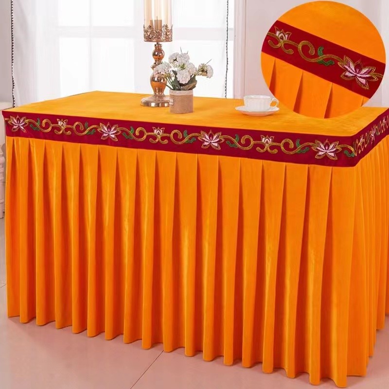 Temple and Buddhist hall tablecloths, table skirts, aprons, altar table covers, embroidered offering table covers, rectangular professional table skirts pic 6