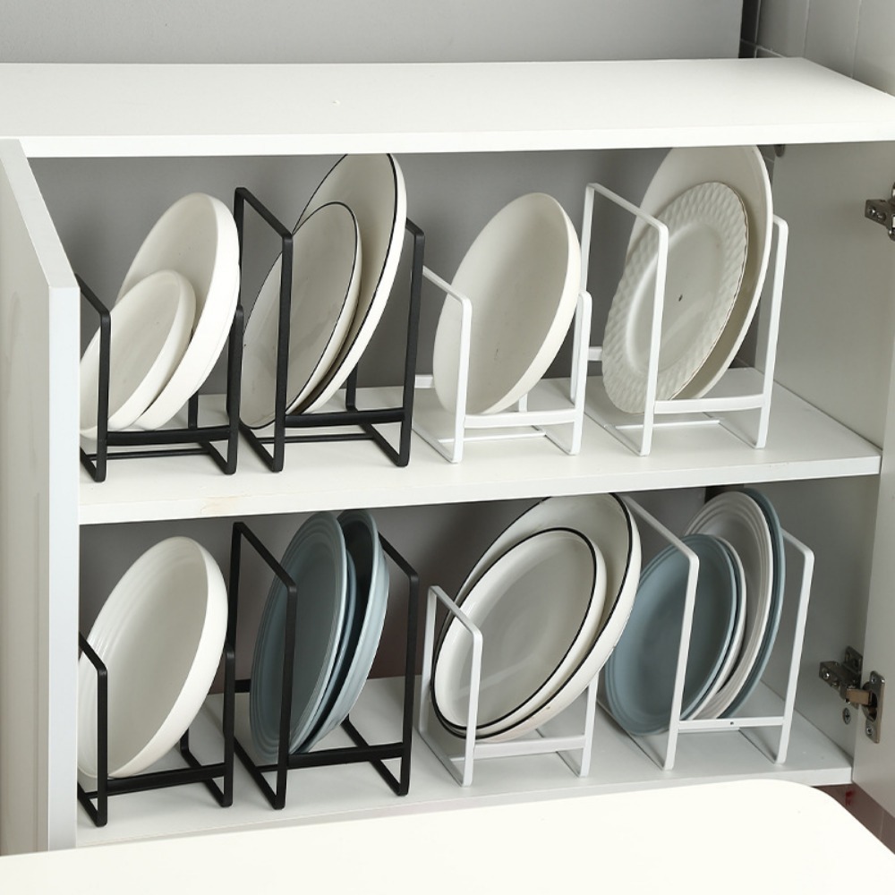 Simple ironwork multi-functional desktop storage rack, kitchen countertop, tableware rack, universal organization rack for bowls, plates and cutting boards pic 4