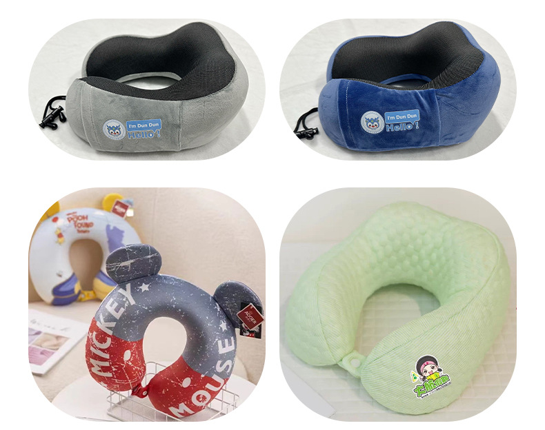 Factory-customized U-shaped pillow, embroidered advertisement, printed logo, memory foam neck protection pillow, gift promotion, U-shaped pillow customization pic 7