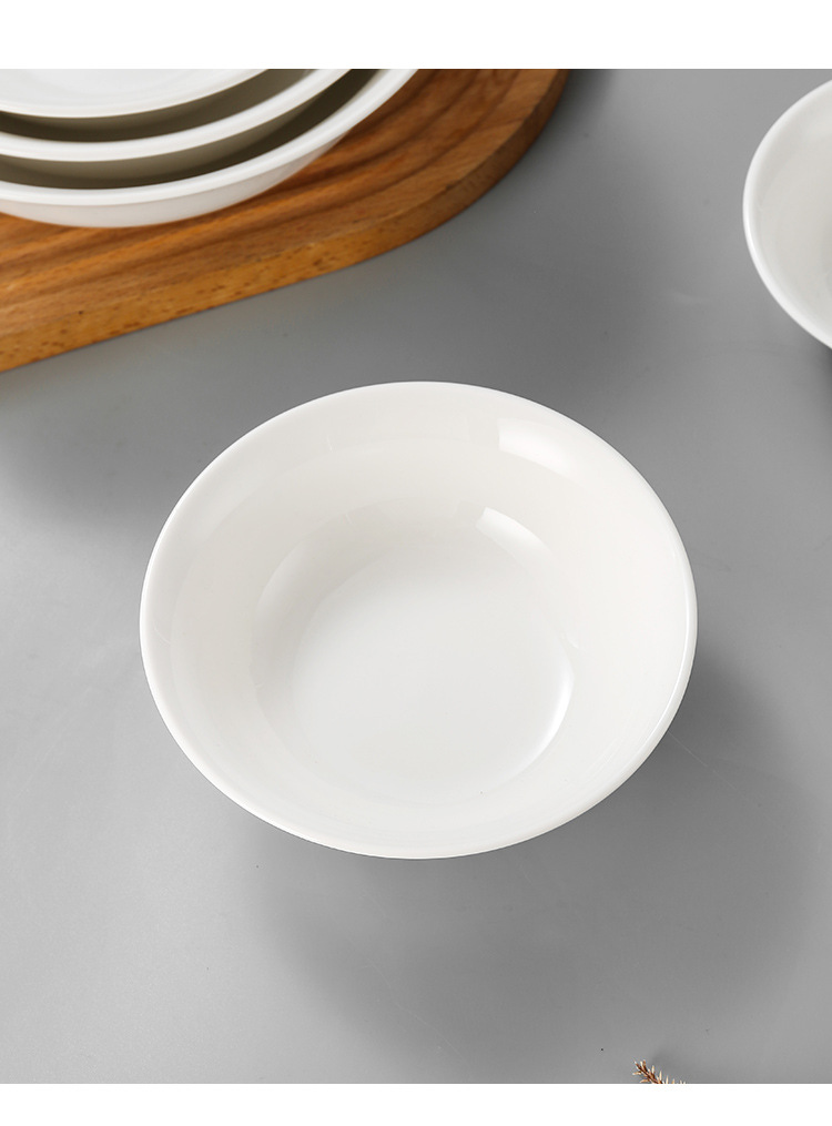 Ceramic bowls, pure white soup bowls, restaurant rice bowls, hotel noodle bowls, buffet bowls, snack bowls, commercial white porcelain bowls wholesale pic 5