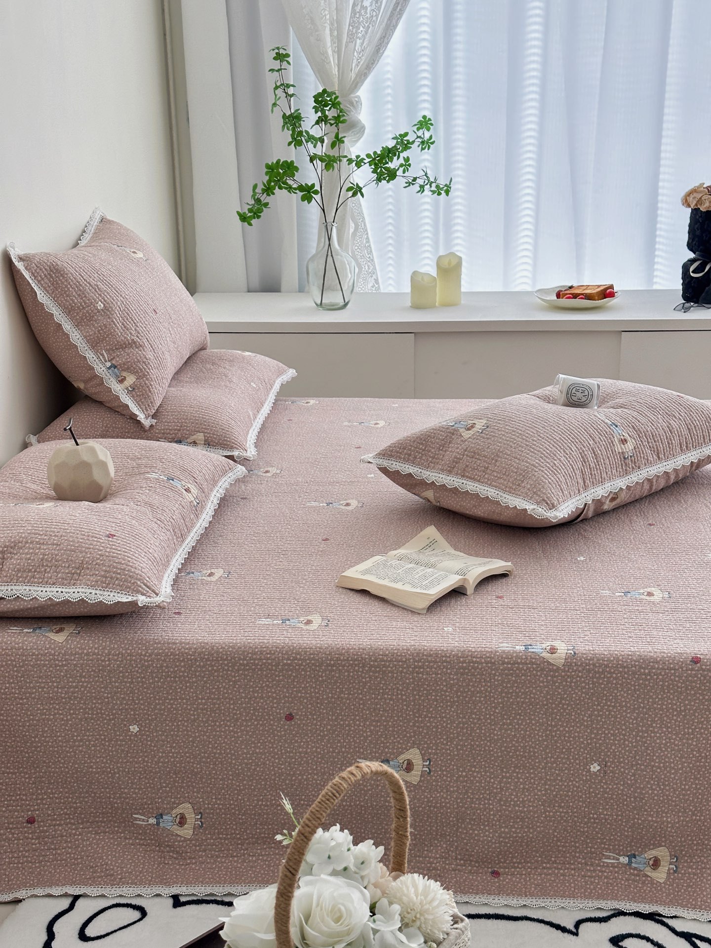 Lisa series, a three-piece set of all-cotton high-temperature sand-washed cotton bed cover, is skin-friendly, breathable and suitable for all seasons pic 83