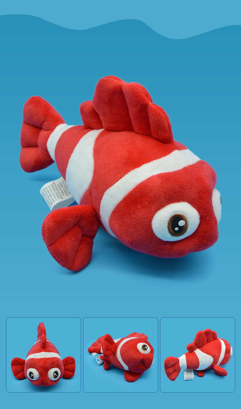 Nemo pez peluche rojo animales marinos peces payaso boneca muñeca peluche corto pic 6