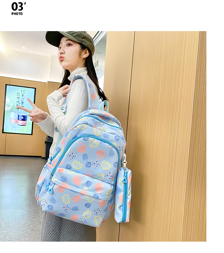 书包女学生简约大容量可爱高颜值背包ins日系高中生初中生双肩包详情2