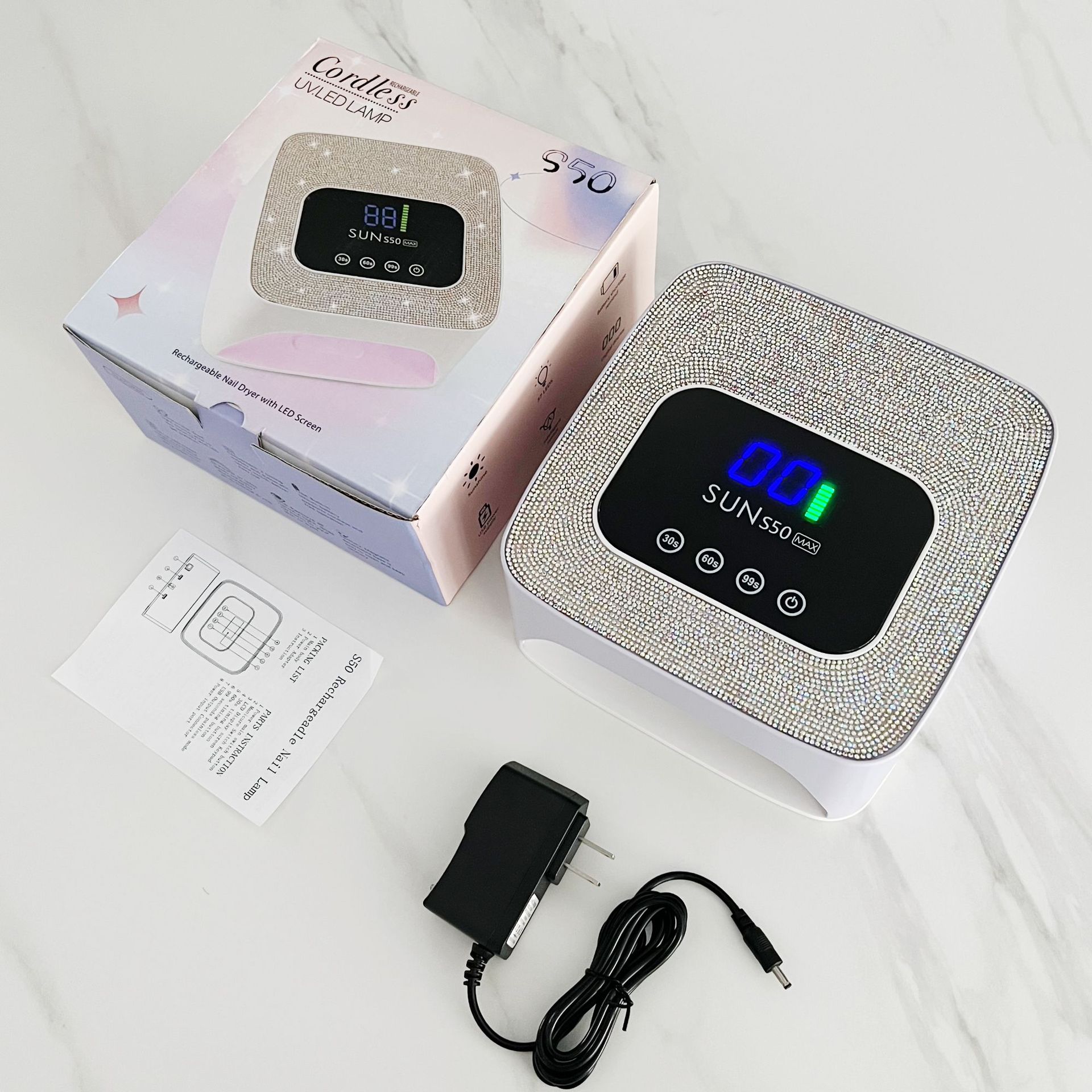 The new S50 wireless battery-powered red light nail art phototherapy machine, LED, quick-drying and non-blackening nail art baking lamp, is specially designed for nail salons pic 17