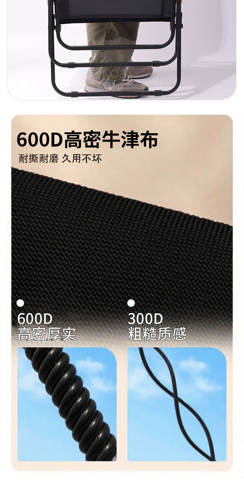 厂家批发碳钢克米特椅 便携式户外折叠桌椅野营沙滩夜市露营椅子详情11