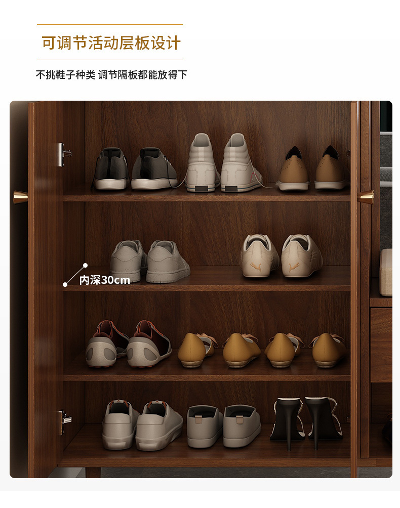 鞋柜家用门口带换鞋凳一体入户玄关柜客厅屏风带挂衣架沙发隔断柜详情17