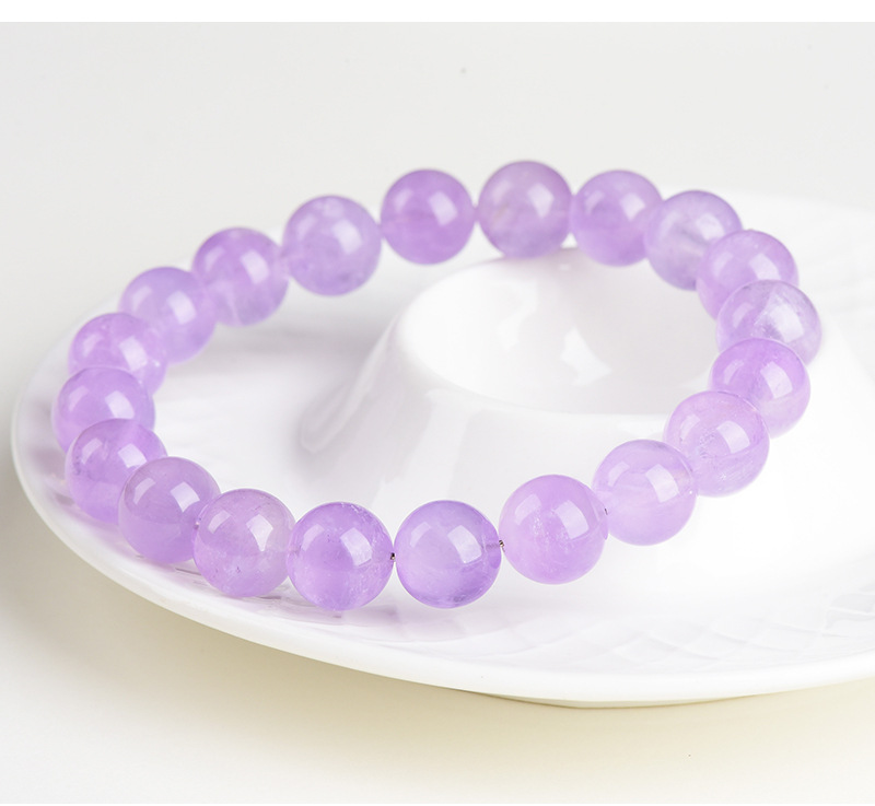 Jiuya Crystal Natural Ice Type Lavender Round Bead Bracelet, Fresh and transparent light amethyst bracelet wholesale pic 16