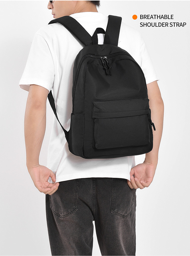 新款简约旅行背包纯色双肩背包休闲双肩背大容量学生书包双肩包女详情13