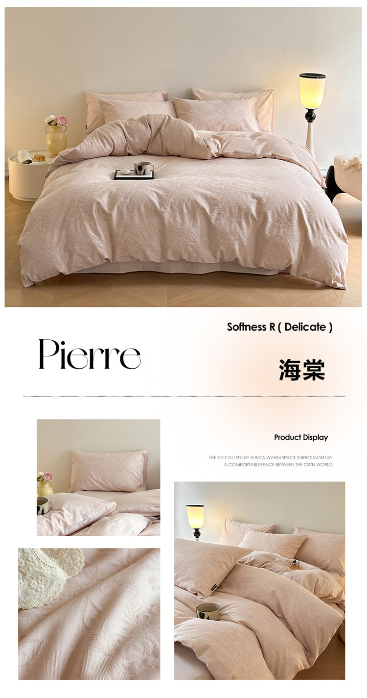 Class A, mother and baby grade, 100 all-cotton three-layer jacquard four-piece set, pure cotton quilt cover, bed sheet, bed cover, washed cotton products for winter pic 50