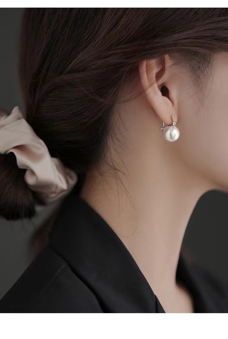 925纯银针珍珠耳环轻奢2023新款爆款小众耳钉高级感女耳饰详情7