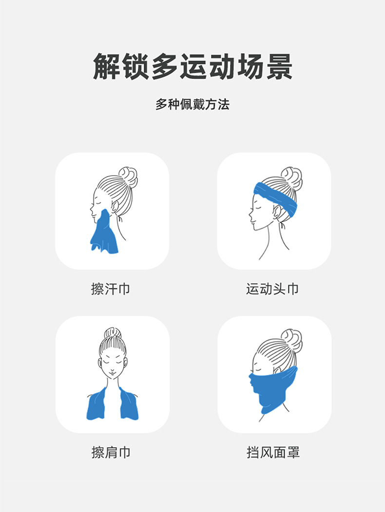 Wholesale of cold-sensing sports towels, quick-drying fitness wrist towels, sweat-absorbing cool towels, portable outdoor sports towels from manufacturers pic 19