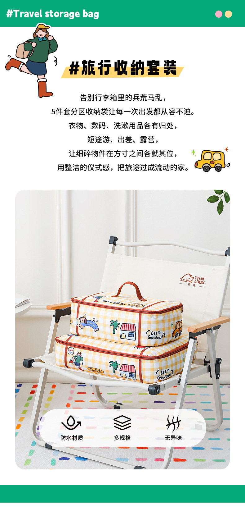 新款户外旅行套装收纳袋贴身衣物鞋子收纳包行李箱防水便携整理包详情2