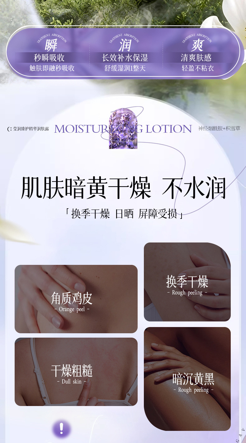 LMLTOP 莹润臻护精华保湿补水润肤露400ml  香氛滋润身体乳详情5