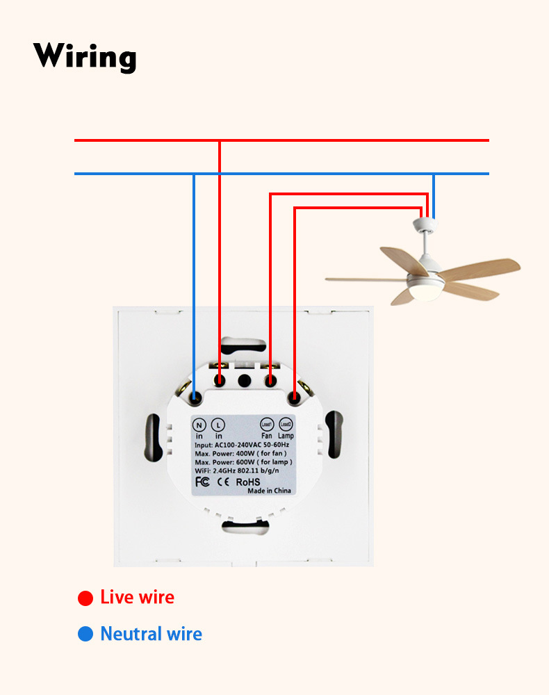 Tuya smart switch, European standard smart switch, WIFI fan light switch, digital display smart switch pic 10