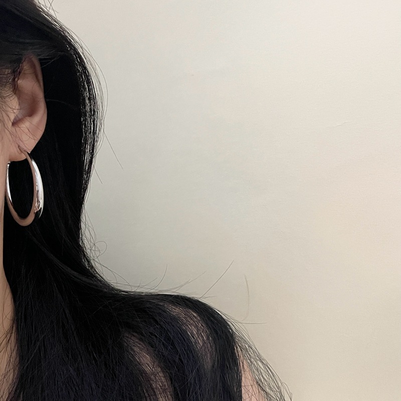 冷淡风素圈耳环复古圆圈耳饰925银针小众高级感气质轻奢风简约女~详情19