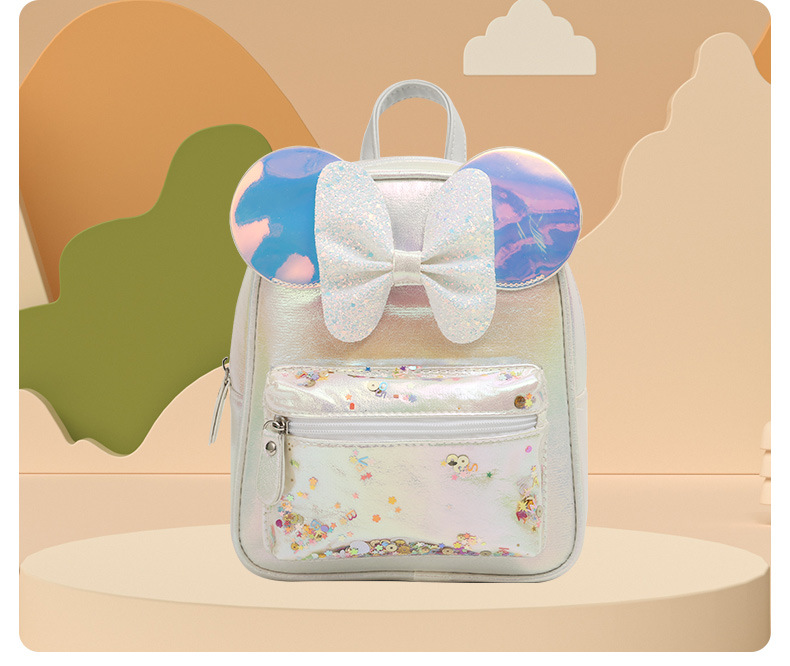 Large-tailed cat, butterfly, Mickey Mouse ears, fine glitter, double-shoulder backpack, fashionable, casual and cute schoolbag, princess small bag pic 13