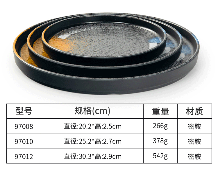 Melamine plates, Japanese plastic barbecue plates, porcelain-like round flat plates, barbecue plates, restaurant hot pot tableware, vegetable plates, commercial use pic 15