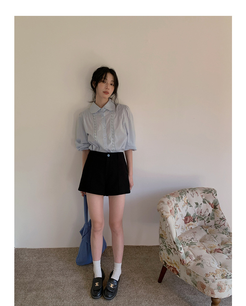 【候麦的春天】歌铭法式娃娃领衬衫春季新款复古蕾丝上衣女Y1122F详情53