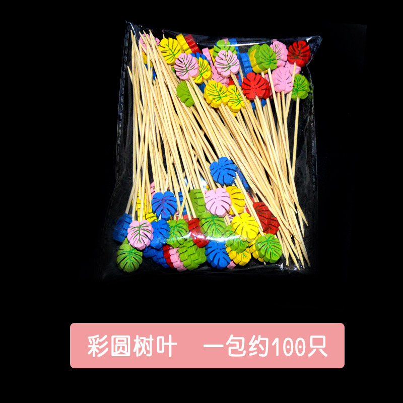 Fruit skewers, fruit forks, watermelon, strawberry disposable art bamboo skewers, cocktail toothpicks, creative flower strings, factory wholesale pic 9