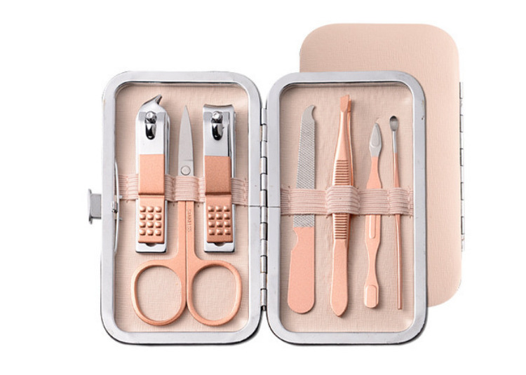 Factory direct sales of stainless steel nail clippers and nail scissors set, 7-piece nail tool set, printed with gift LOGO pic 41