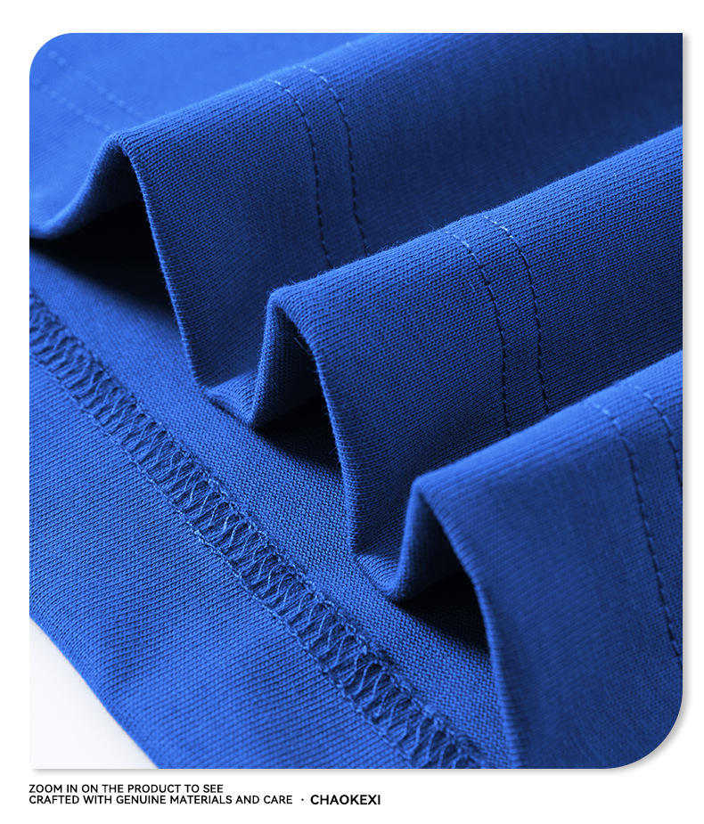 Summer new knitted patchwork color-blocking collar 100% cotton short-sleeved American trendy brand versatile short T-shirt top for men pic 31