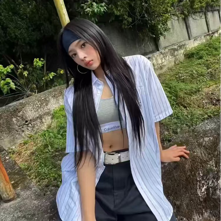 minji金玟池同款针织发带百搭健身束发带简约发绳运动弹力头带女详情7
