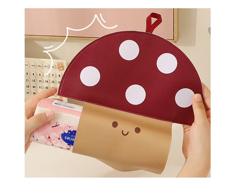 蘑菇PU纸巾收纳挂袋家用客厅卧室汽车抽纸盒创意可爱卡通纸巾挂盒详情12