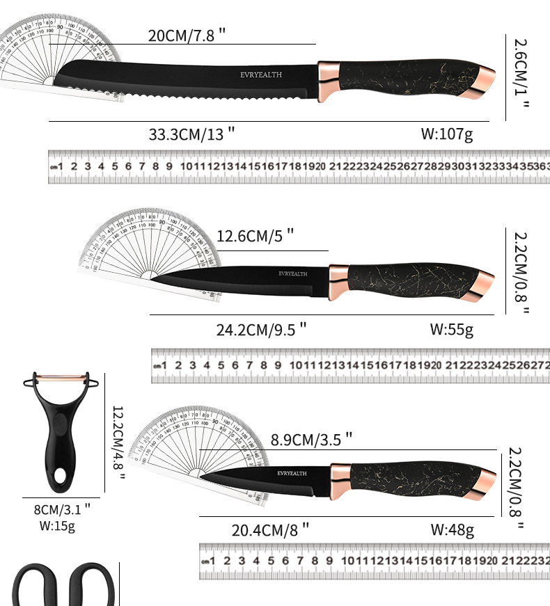 厨房刀具套装 不锈钢刀具厨师水果刀家用菜刀套装带刀架刀具大全详情15