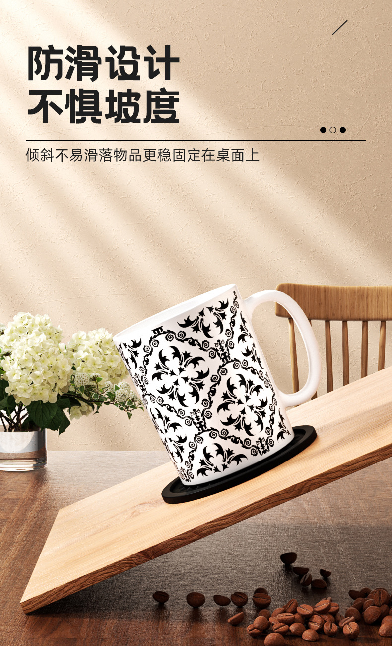 跨境轮胎硅胶杯垫防滑隔热圆形餐垫环保材质简约定制源头工厂餐具详情14