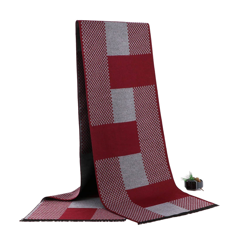 外贸男士围巾批发厂家男秋冬流苏围巾格子围巾仿羊绒围巾源厂家详情27