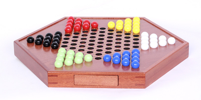 跳棋玻璃球木质桌上游戏棋牌厂家直销竞技益智玩具抽屉式便携收纳详情7