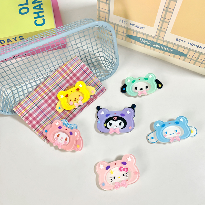 New cute three-dimensional hat-wearing cartoon Sanrio sweet and girlish candy-colored hair clips, a niche and adorable hair accessory pic 4