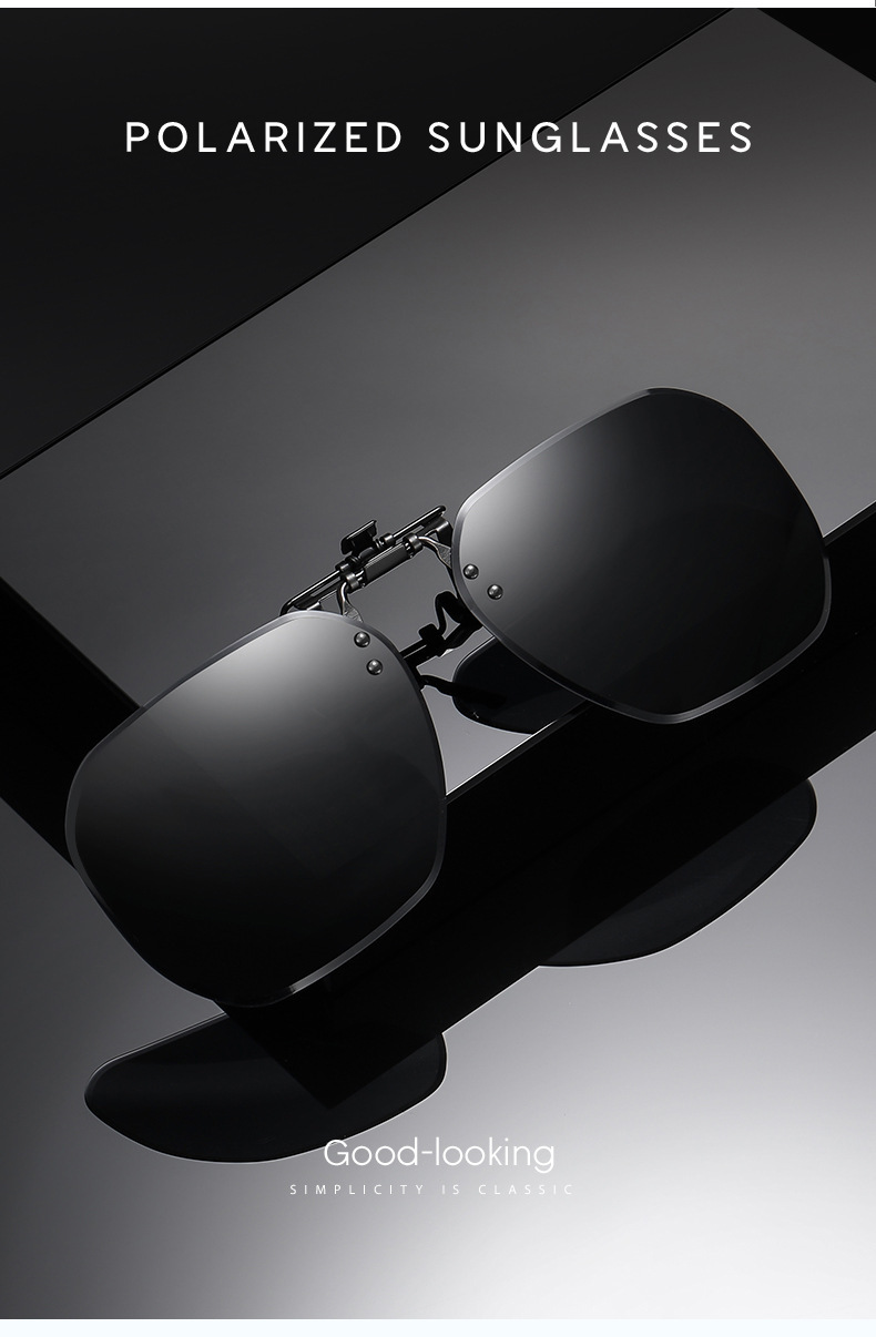 新款偏光太阳镜夹片太阳镜片可上翻眼镜夹片男女近视墨镜SH8809详情3