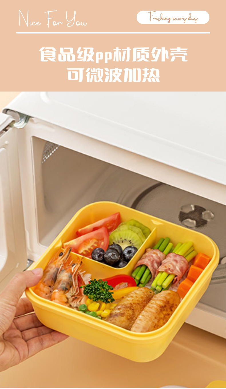 Lunch box lunch box para el empleado lunch box puede ser calentado en microondas estilo japonés formato dividido gran capacidad bento box pic 5
