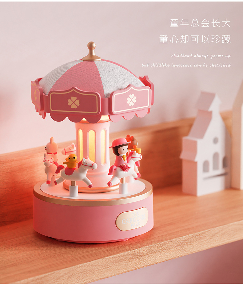 Romantic gifts for couples: Classic Christmas rotating wooden lantern, creative music box, bedside night light, Bluetooth speaker pic 8