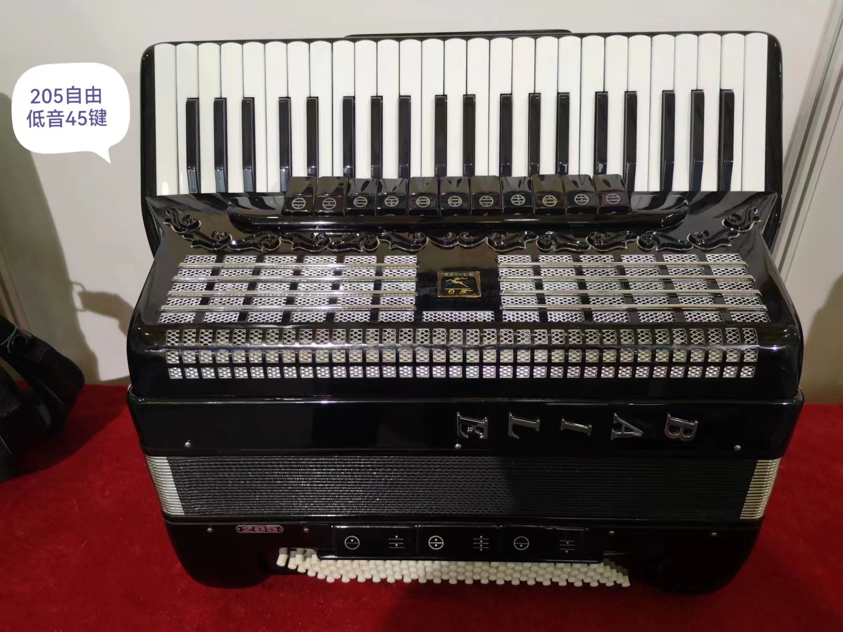 正品百乐手风琴120BS 901演奏琴 903回声41键203 45键205自由低音详情8