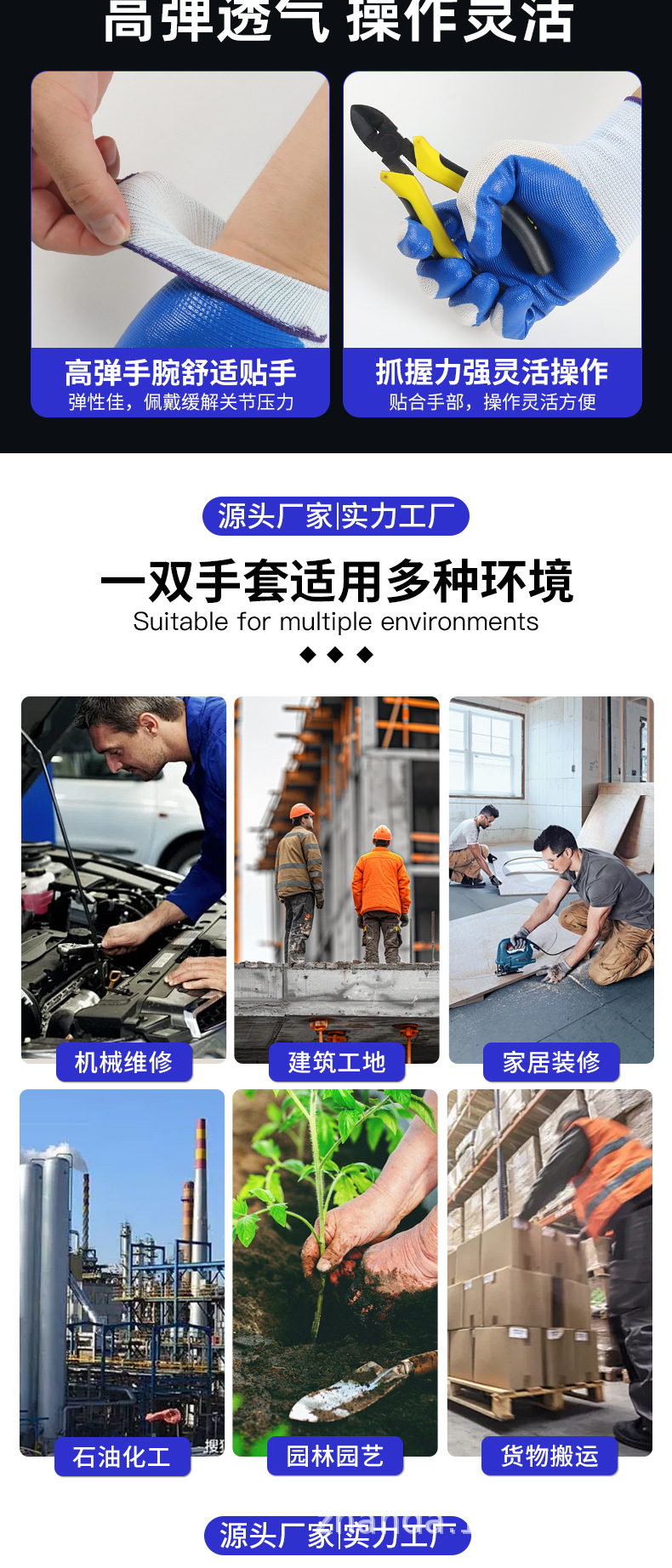 劳保手套丁腈浸胶挂胶防滑耐磨钢筋工仓库搬运干活手套工地上用详情17